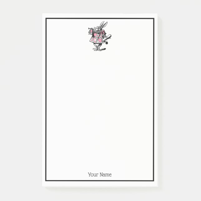 Post-it® Trumpeter Alice de la Cour du lapin blanc au pays  (Devant)