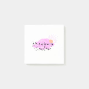 Post-it® tu es mon soleil rose rayons de soleil violets nua