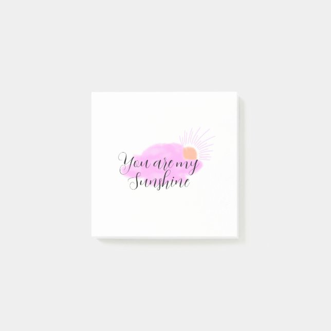 Post-it® tu es mon soleil rose rayons de soleil violets nua (Devant)