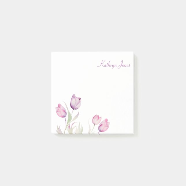 Post-it® Tulipe florale violette pâle (Devant)
