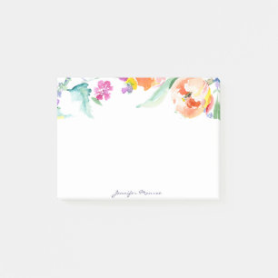 Post-it® Tulipes aquarelles colorées personnalisées