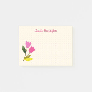 Post-it® Tulipes Roses Retro Pastel Peach Illustré À La Mai