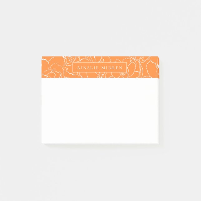 Post-it® Turmeric Orange Simply Floral Personnalisé (Devant)