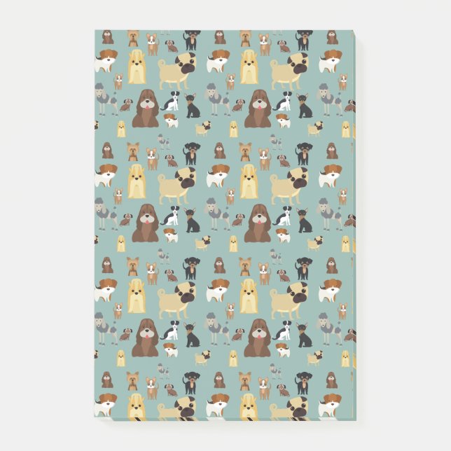 Post-it® turqouise backgrogs dogs (Devant)