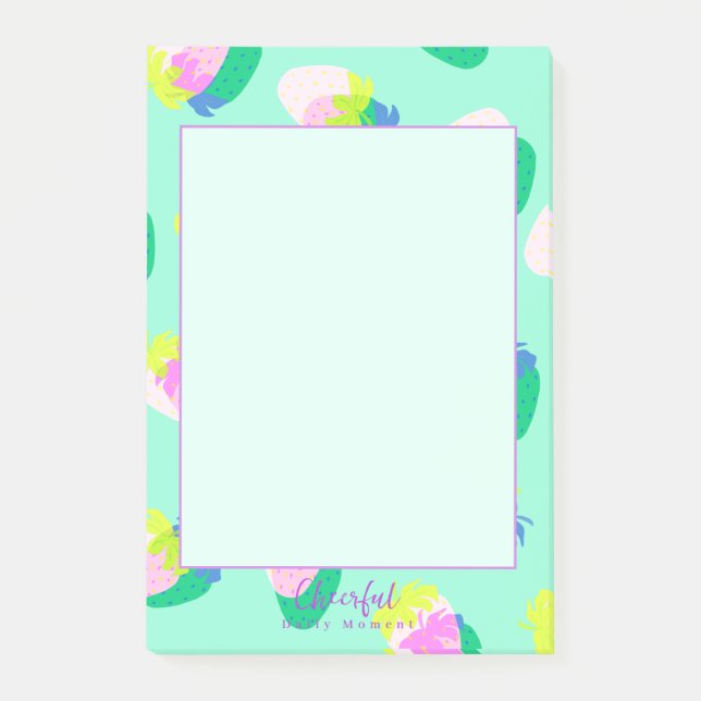 Post-it® Turquoise aux fraises (Devant)