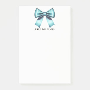 Post-it® Turquoise Bleu Ruban Élégant Chic Bureau Office