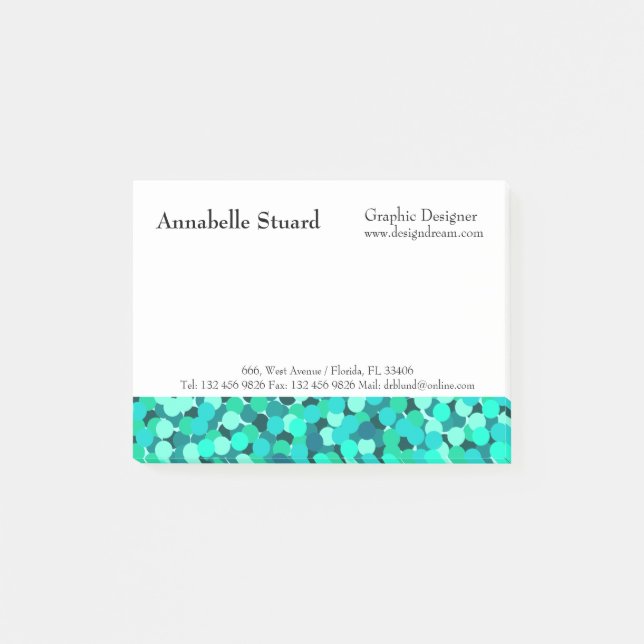 Post-it® Turquoise Élégant Moderne Simple Entreprise (Devant)