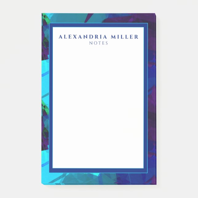 Post-it® Turquoise et violet Abstrait moderne (Devant)