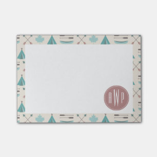 Post-it® Turquoise natif Tipi Monogramme Motif