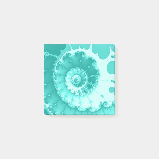 Post-it® Turquoise spirale fractale 3x3 (Devant)