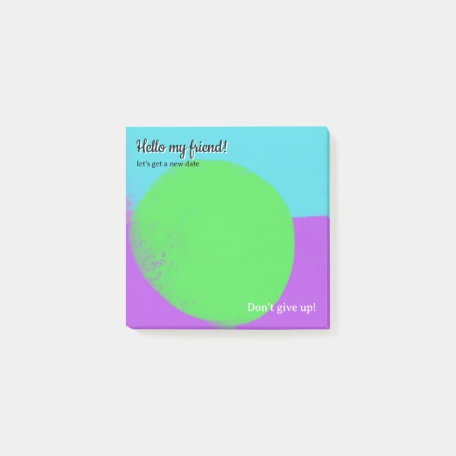 Post-it® turquoise, vert néon, violet (Devant)