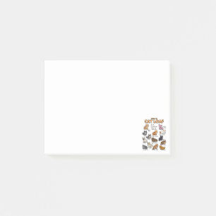 Post-it® Types de chat en boule Chaton mignon Chats kawaii 
