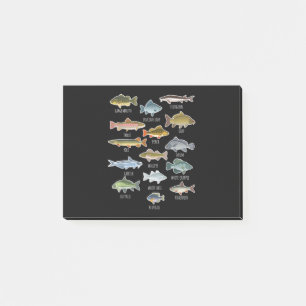 Post-it® Types D'Espèces De Poissons D'Eau Douce Pêche