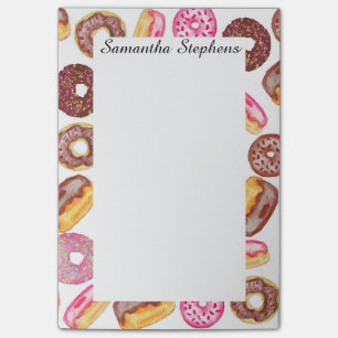 Post-it® Typographie du Donut rose et aquarelle Coupe d'ân