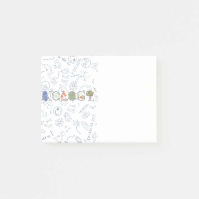 Post-it® Typographie et diagrammes de biologie (Devant)