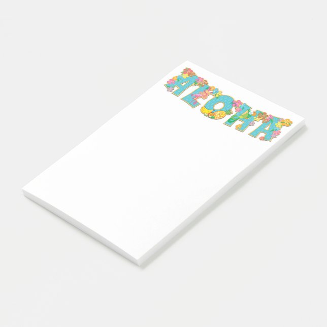 Post-it® Typographie florale de l'Aloha (Incliné)