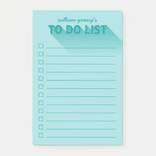 Post-it® Typographie Moderne Liste Turquoise À Faire