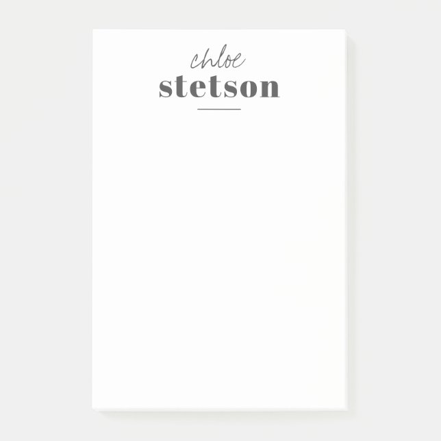 Post-it® Typographie moderne Nom personnalisé (Devant)