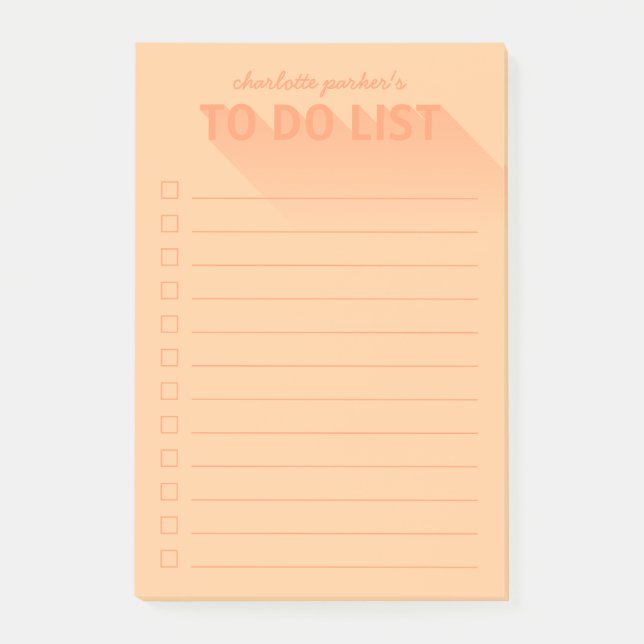Post-it® Typographie moderne Orange To Do List (Devant)