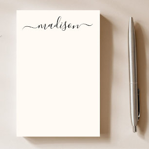 Post-it® Typographie noire minimaliste moderne Nom chic