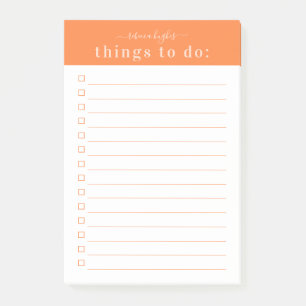 Post-it® Typographie rétro minimale Monogramme orange