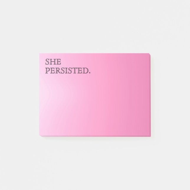 Post-it® Typographie rose "elle a persisté. " (Devant)