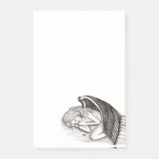 Post-it® Un Angel endormi, noir et blanc (Devant)