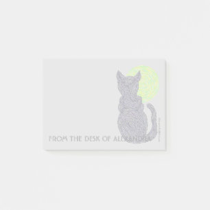 Post-it® Un chat noir et une lune du bureau de