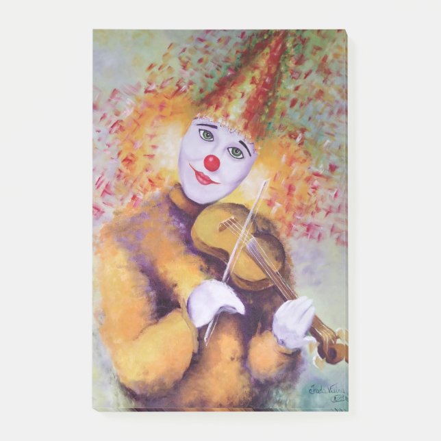 Post-it® Un clown doux jouant du violon (Devant)