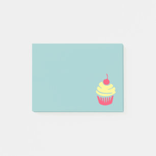 Post-it® Un cupcake de rose et de jaune avec Cherry On Top