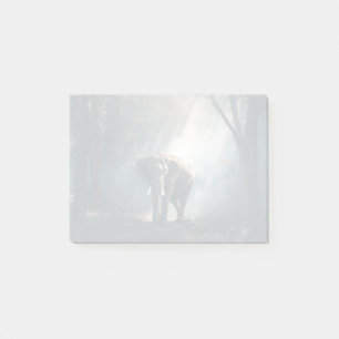 Post-it® Un éléphant asiatique dans un défrichement éclairé