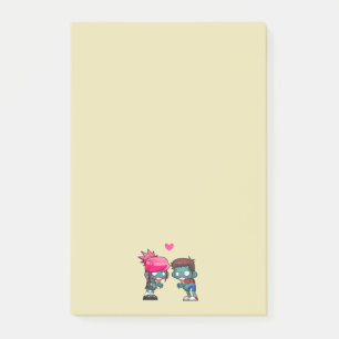 Post-it® Un mignon couple Zombie en amour Illustration
