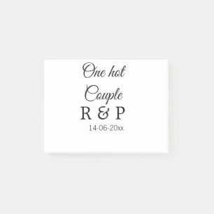 Post-it® Un nom de couple d'ajout chaud date de texte de la