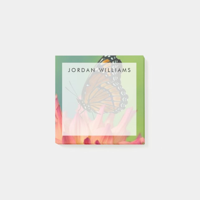 Post-it® Un papillon vice-roi sur une zinnia (Devant)