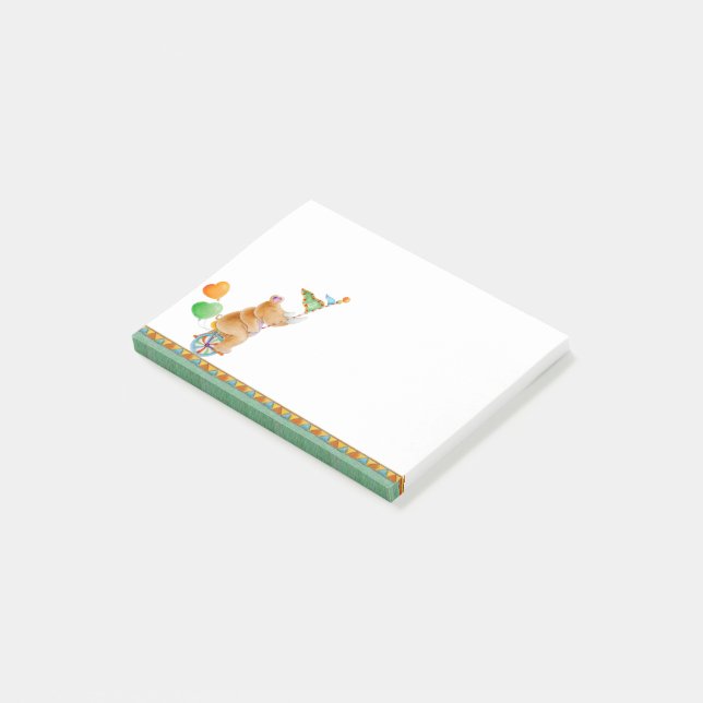 Post-it® Un rhinocéros amusant sur un post d'art monocycle  (Incliné)