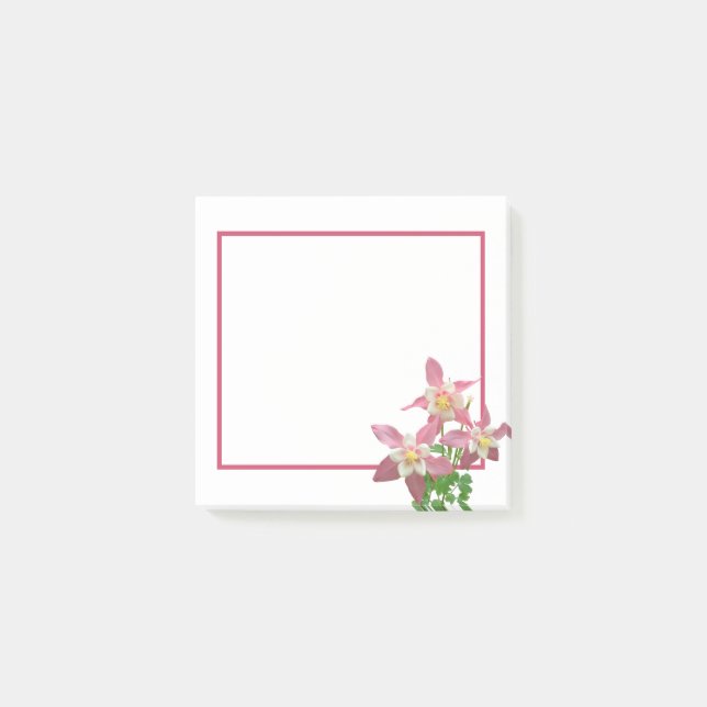 Post-it® Une fenêtre délicate avec des fleurs roses - (Devant)