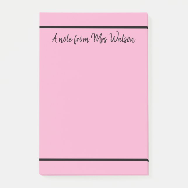 Post-it® une note d'ajouter nom de professeur simple bordur (Devant)