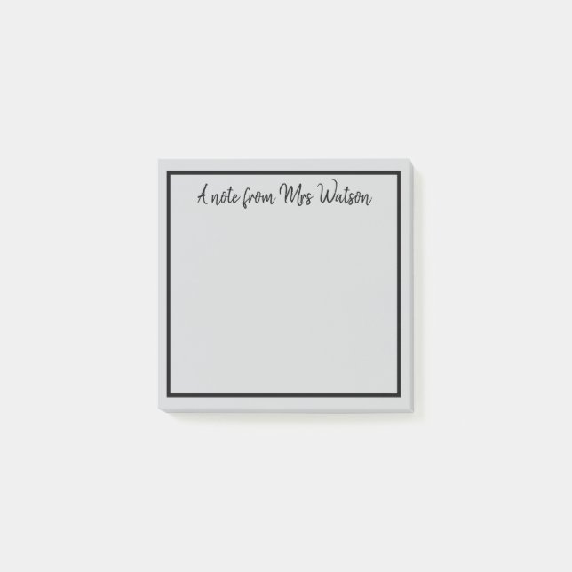 Post-it® une note d'ajouter nom de professeur simple bordur (Devant)