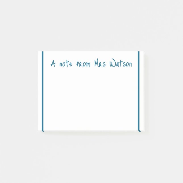 Post-it® une note d'ajouter nom de professeur simple bordur (Devant)