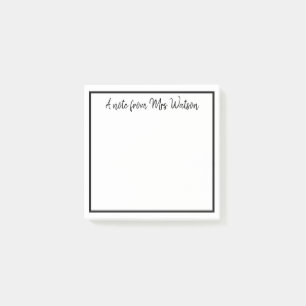 Post-it® une note d'ajouter nom de professeur simple bordur