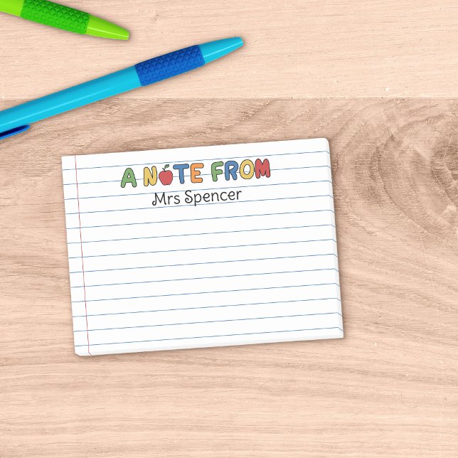 Post-it® Une note de l'enseignant ligné (Créateur téléchargé)