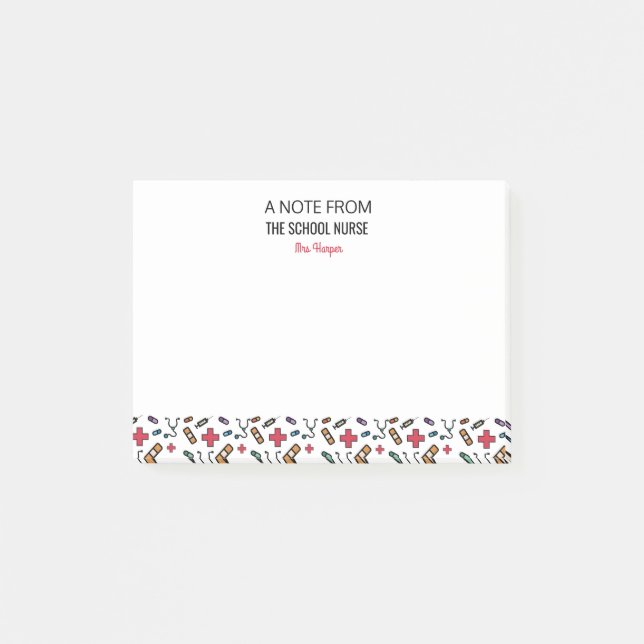 Post-it® Une note du motif fait sur commande d'infirmière (Devant)