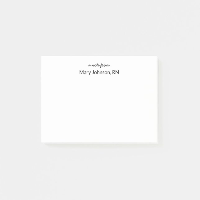 Post-it® Une note du script avec le Modèle du nom de l'infi (Devant)