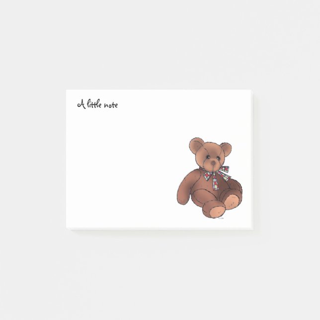 Post-it® une petite note (jouet brun mignon d'ours de (Devant)