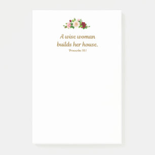 Post-it® "Une sage femme construit sa maison." 4"x6" Person