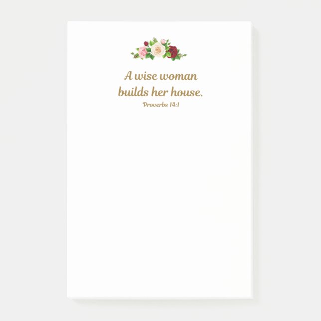 Post-it® "Une sage femme construit sa maison." 4"x6" Person (Devant)