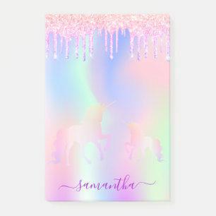 Post-it® Unicorn arc-en-ciel rose parties scintillant rose