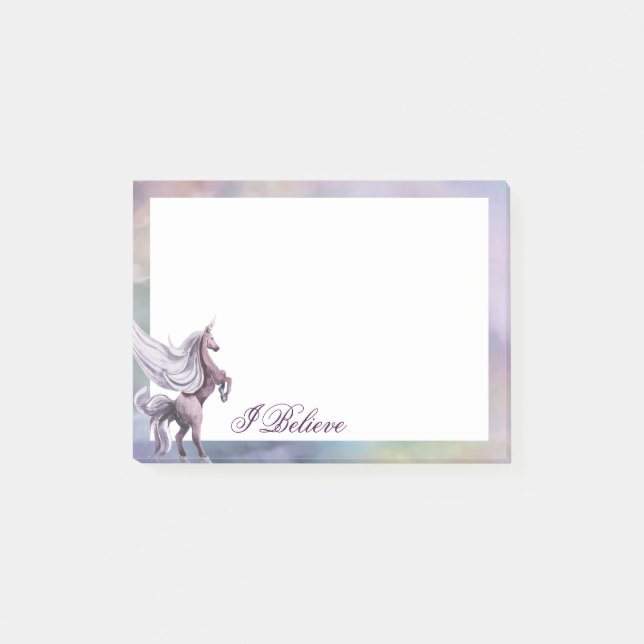 Post-it® Unicorn magique | Aquarelle couleur Imaginaire pas (Devant)