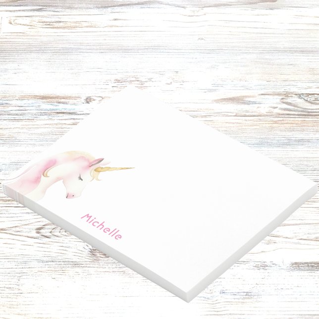 Post-it® Unicorn rose blanc nom fille (Créateur téléchargé)