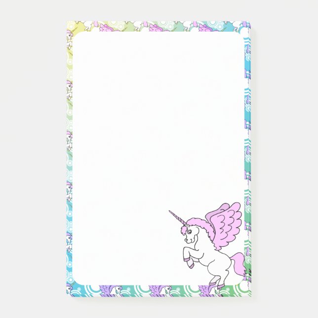 Post-it® Unicorne blanche et rose (Devant)
